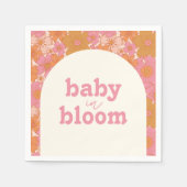 Retro Groovy Pink Hippie Baby in Bloom | Boho Serviette (Vorderseite)