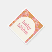 Retro Groovy Pink Hippie Baby in Bloom | Boho Serviette (Ecke)