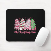 Retro Groovy Pink Oh Christmas Tree Cakes Debbie C Mousepad (Mit Mouse)