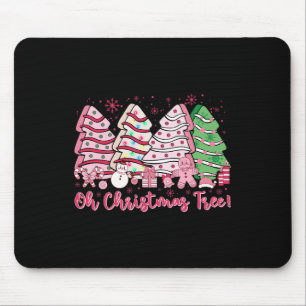Retro Groovy Pink Oh Christmas Tree Cakes Debbie C Mousepad