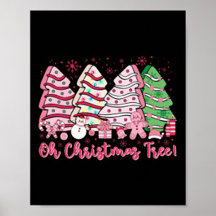 Retro Groovy Pink Oh Christmas Tree Cakes Debbie C Poster