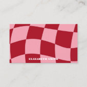 Retro Groovy Pink & Red Abstrakt Makeup Artist Visitenkarte (Vorderseite)