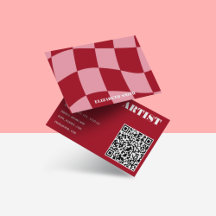 Retro Groovy Pink & Red Abstrakt Makeup Artist