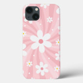Retro Groovy Pink Sunshine Daisy Floral Hippie Case-Mate iPhone Hülle (Rückseite)