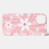 Retro Groovy Pink Sunshine Daisy Floral Hippie Case-Mate iPhone Hülle (Rückseite (Horizontal))