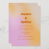 Retro Groovy Pink und Orange Einzigartige Hochzeit Einladung (Vorne/Hinten)