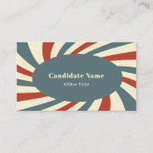 Retro Groovy Political Campaign Business Card Visitenkarte (Vorderseite)