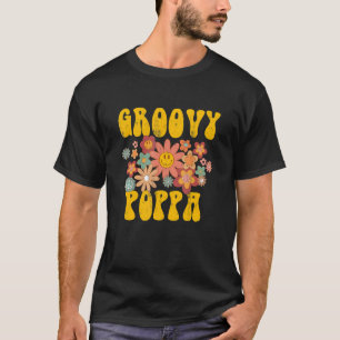 Retro Groovy Poppa Matching Family 1. Geburtstag P T-Shirt
