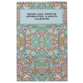 Retro, Groovy Positive Affirmations 2023 Kalender