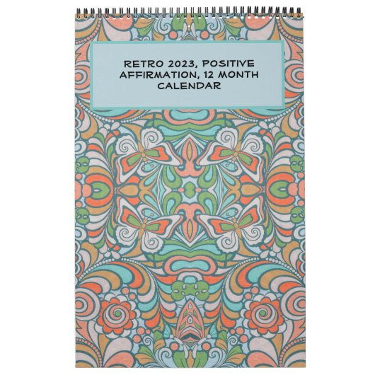 Retro, Groovy Positive Affirmations 2023 Kalender (Titelbild)
