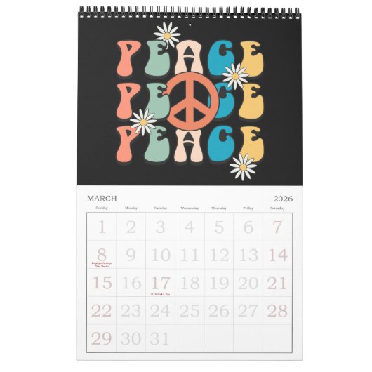 Retro, Groovy Positive Affirmations 2023 Kalender (Mär 2026)