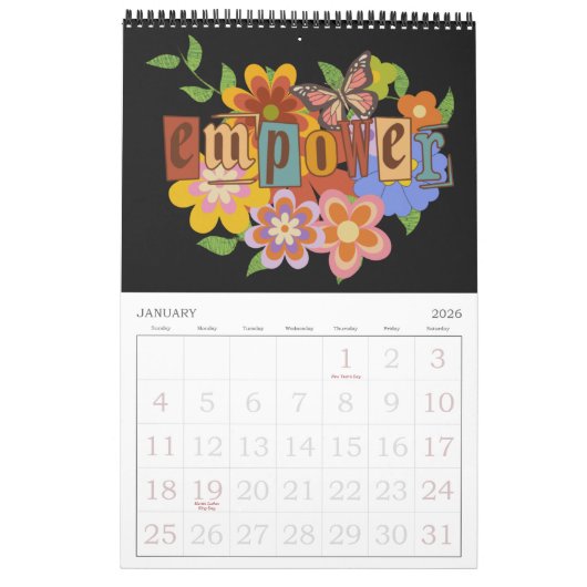 Retro, Groovy Positive Affirmations 2023 Kalender (Jan 2026)