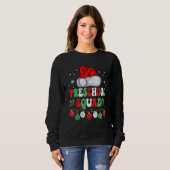 Retro Groovy Preschool Squad Christmas Teacher Li Sweatshirt (Vorne ganz)