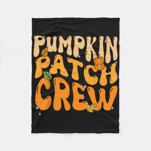 Retro Groovy Pumpkin Patch Crew Erntedank Fall Fleecedecke (Vorderseite)