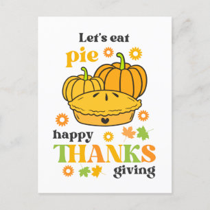 Retro Groovy Pumpkin Pie Erntedank Postkarte