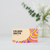 Retro Groovy QR Code 70er Psychedelic Haairs Styli Visitenkarte (Stehend Vorderseite)