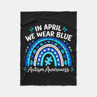 Retro Groovy Rainbow Autism Awareness Men Women Fleecedecke