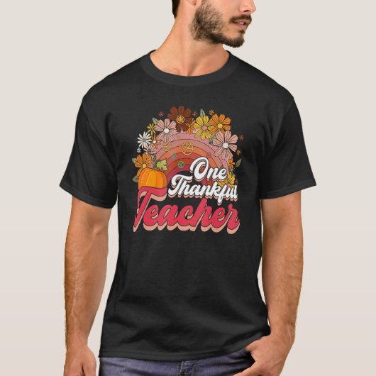 Retro Groovy Rainbow One Thanksgi T-Shirt (Vorderseite)