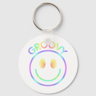 Retro Groovy Rainbow Schlüsselanhänger für Hippies