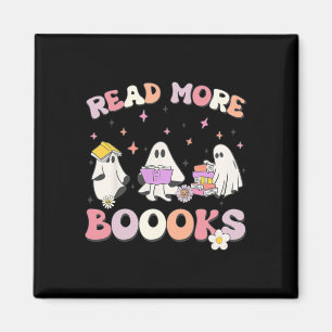 Retro Groovy Read More Books Ghost Boo ghoul lusti Magnet