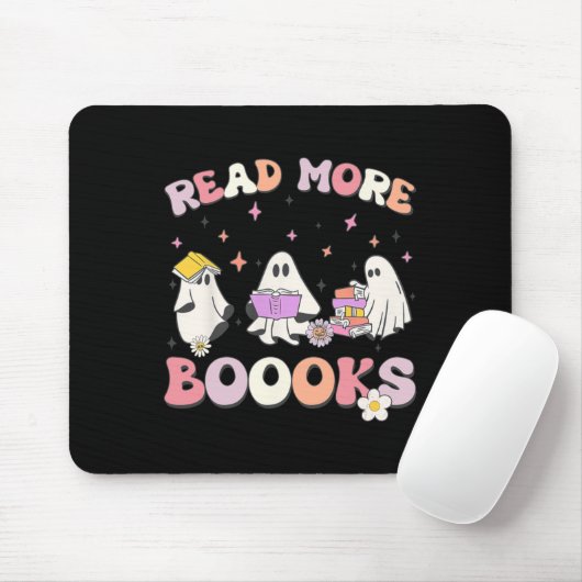 Retro Groovy Read More Books Ghost Boo ghoul lusti Mousepad (Mit Mouse)
