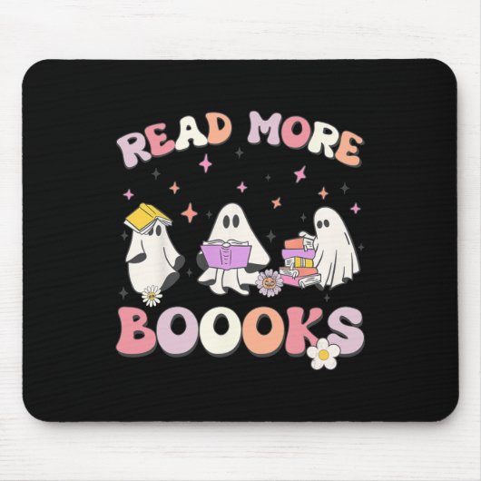 Retro Groovy Read More Books Ghost Boo ghoul lusti Mousepad (Vorne)