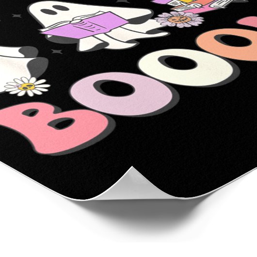 Retro Groovy Read More Books Ghost Boo ghoul lusti Poster (Ecke)