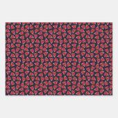 Retro Groovy Red Doodle Hearts Valentine’s Day Geschenkpapier Set (Vorderseite 2)