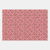 Retro Groovy Red Doodle Hearts Valentine’s Day Geschenkpapier Set (Vorderseite)