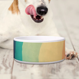 Retro Groovy Regenbogen Personalisierter Hund Napf