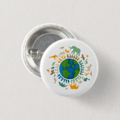 Retro Groovy Rett Bees Rescue Animals Recycle Spaß Button (Vorne & Hinten)