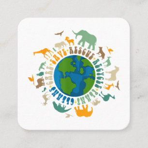 Retro Groovy Rett Bees Rescue Animals Recycle Spaß Quadratische Visitenkarte