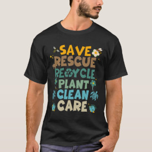 Retro Groovy Rett Bees Rescue Animals Recycle Spaß T-Shirt