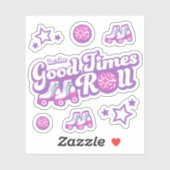 Retro Groovy Roller Disco Collection Aufkleber (Blatt)