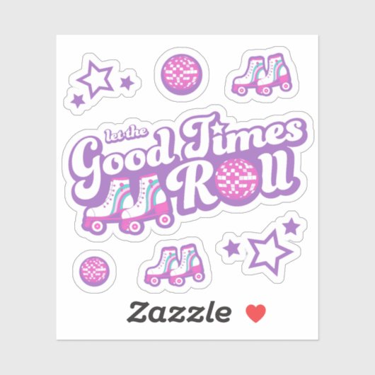 Retro Groovy Roller Disco Collection Aufkleber (Blatt)