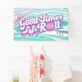 Retro Groovy Roller Disco Party Banner (Insitu)