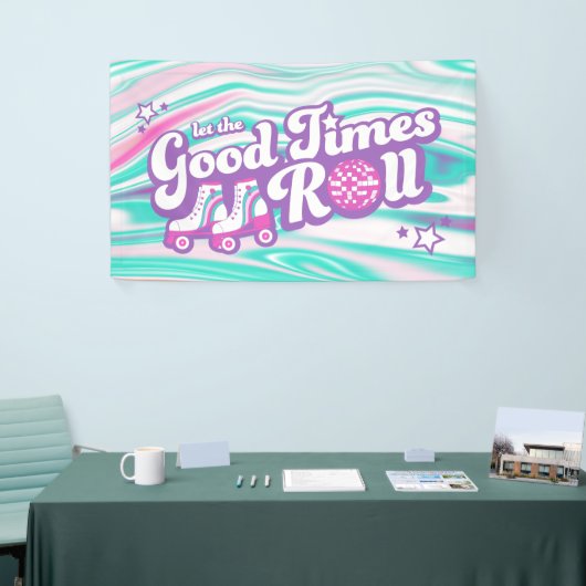 Retro Groovy Roller Disco Party Banner (Messeveranstaltung)