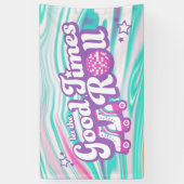 Retro Groovy Roller Disco Party Banner (Vertikal)