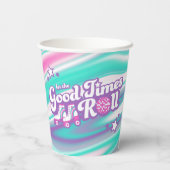 Retro Groovy Roller Disco Party Pappbecher (Rückseite)