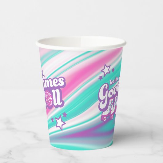 Retro Groovy Roller Disco Party Pappbecher (Links)