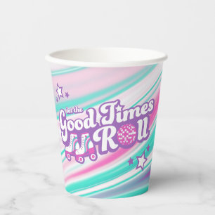Retro Groovy Roller Disco Party Pappbecher