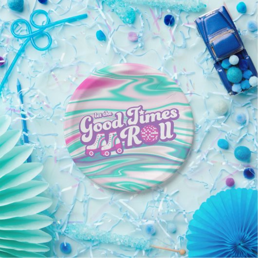 Retro Groovy Roller Disco Party Pappteller (Party)