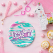 Retro Groovy Roller Disco Party Pappteller (Party)