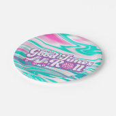 Retro Groovy Roller Disco Party Pappteller (Schrägansicht)