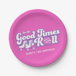 Retro Groovy Roller Disco Party Pappteller