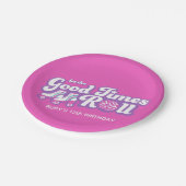 Retro Groovy Roller Disco Party Pappteller (Schrägansicht)