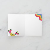 Retro Groovy Roller Skate Collorful Fun Karte (Innenseite)