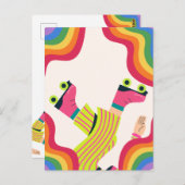 Retro Groovy Roller Skate Collorful Fun Postkarte (Vorne/Hinten)