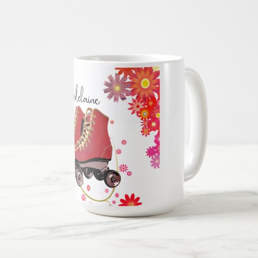 Retro Groovy Roller Skate farbenfroh Kaffeetasse (VorderseiteRechts)
