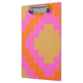 Retro Groovy Rosa Orange Geometrisch Klemmbrett (Links)